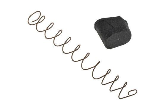 The Strike Industries EMP S&W M&P9/40 extended magazine plate comes with an aftermarket follower spring